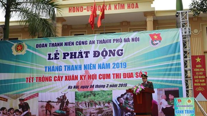 Đại úy Bùi Mạnh Hùng - Bí thư Đoàn Thanh niên CATP Hà Nội phát động Tháng thanh niên 2019