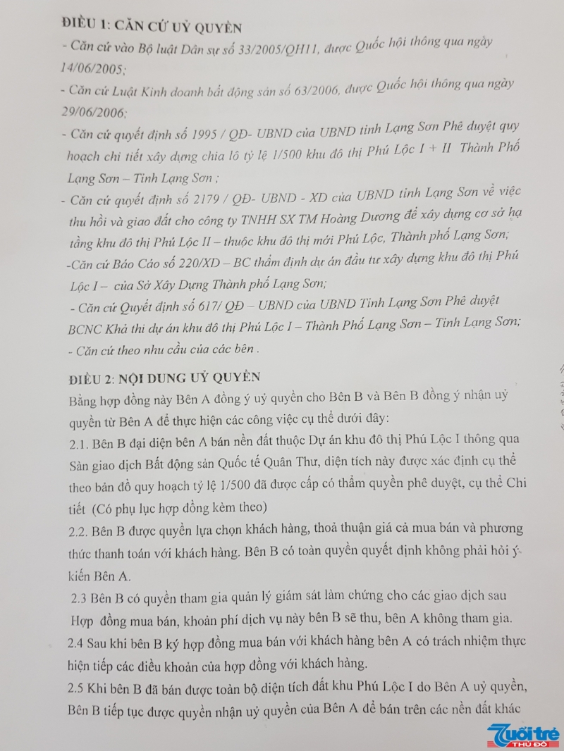 Hợp đồng ủy quyền độc quyền bán do công ty Hoàng Dương cung cấp cho tòa soạn báo khác so với hợp đồng người dân cung cấp cho phóng viên