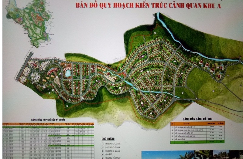 Bản đồ kiến trúc, cảnh quan khu B của dự án Khu biệt thự sinh thái Hồ Lụa