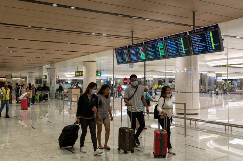 Du khách quốc tế đến Sân bay Changi, Singapore