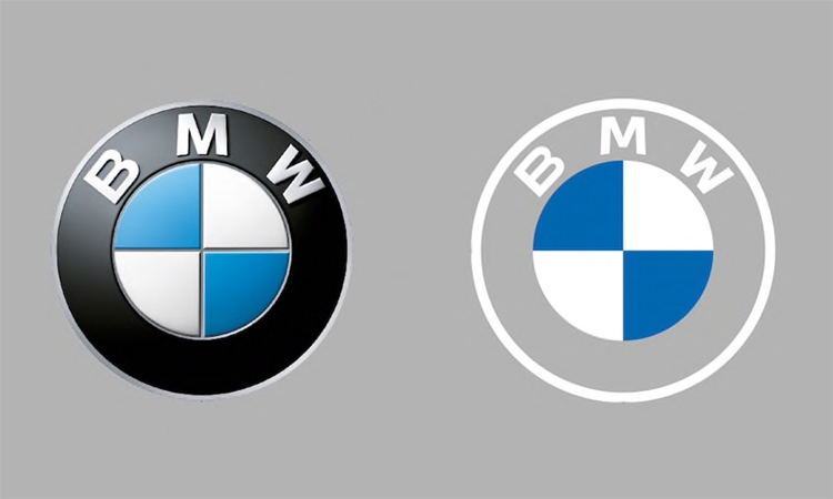 Logo hiện nay (trái) và thiết kế mới của BMW