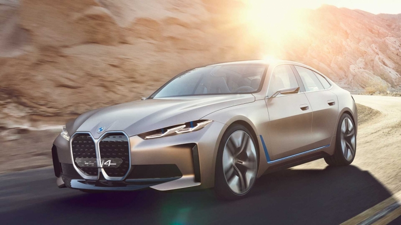 Logo mới của BMW được gắn trên concept i4