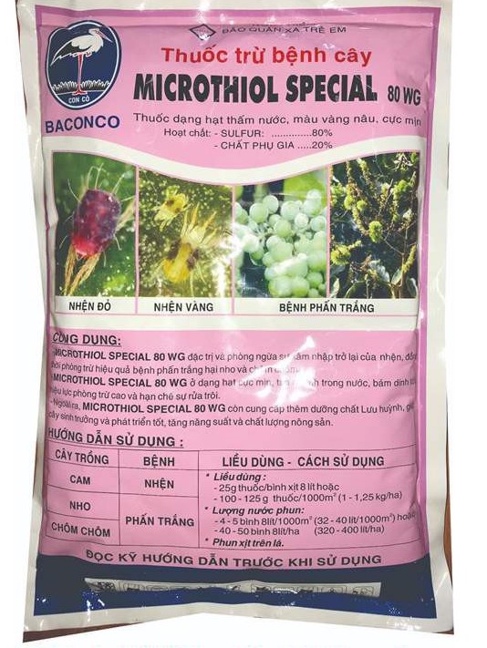 Một sản phẩm Microthiol Special 80WP trên thị trường