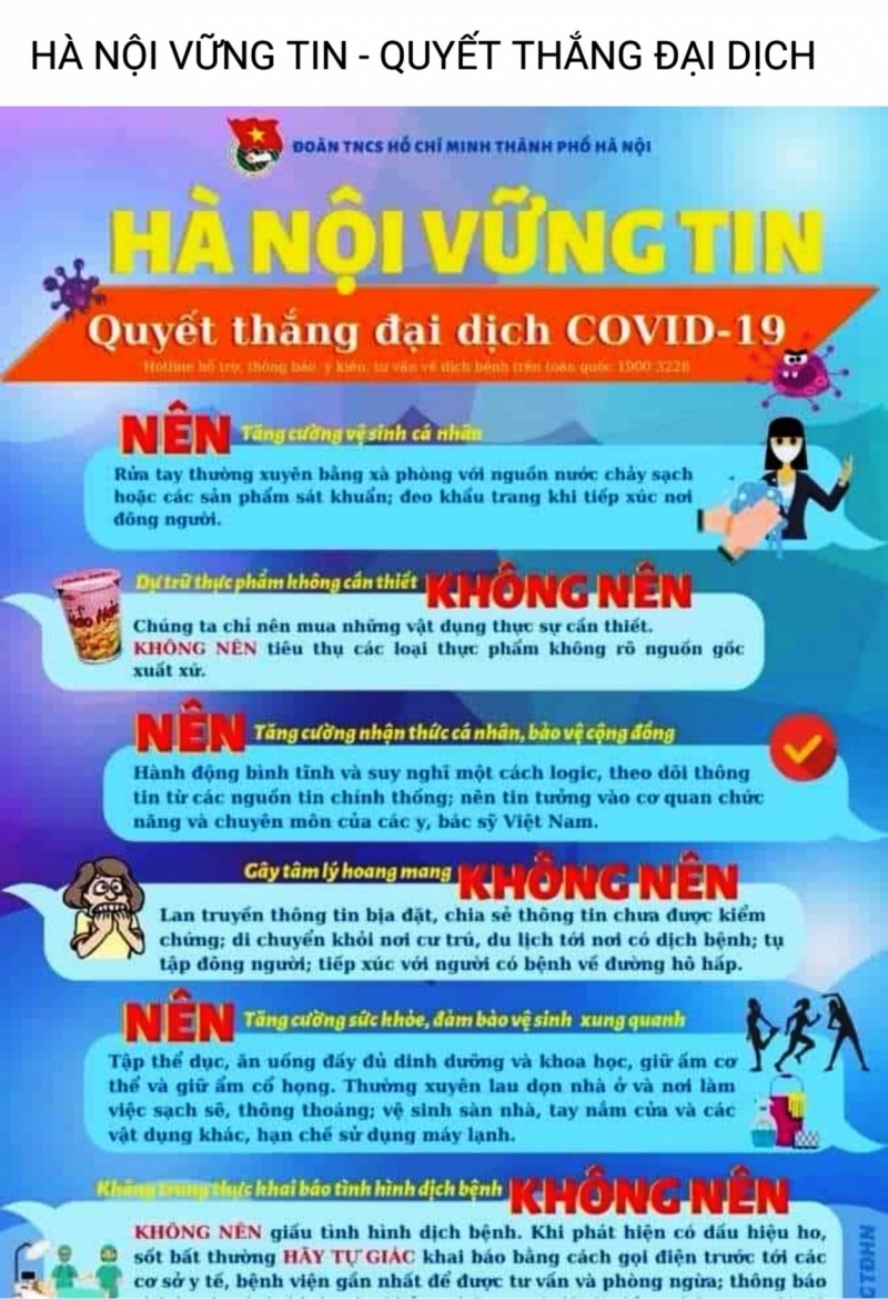 Thông điệp các bạn trẻ Hà Nội chia sẻ thể hiện quyết tâm chống dịch Covid-19