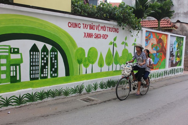 Tuyến đường bích họa tại huyện Đan Phượng góp phần tô điểm nét đẹp vùng quê nông thôn mới