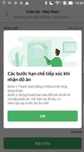 Grab triển khai phương thức Giao hàng gián tiếp cho GrabFood