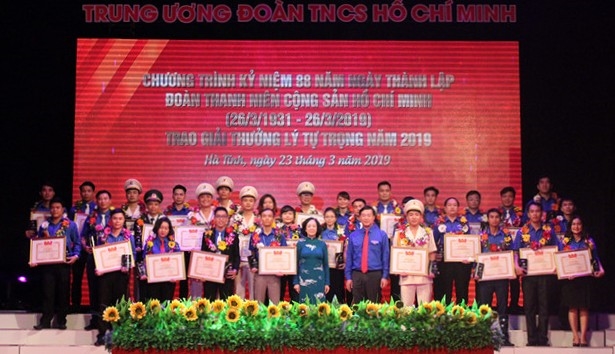 Các cá nhân nhận giải thưởng Lý Tự Trọng năm 2019