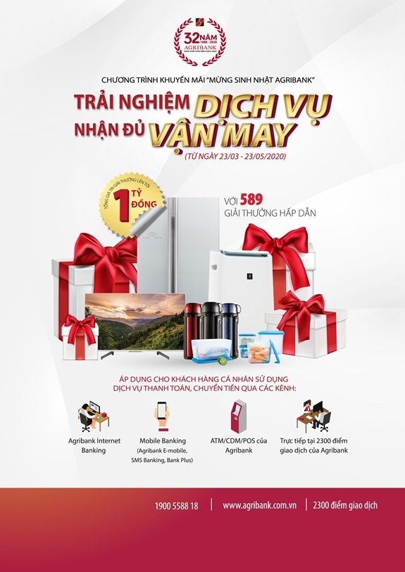 Agribank triển khai nhiều chương trình thu hút khách hàng sử dụng sản phẩm dịch vụ ngân hàng, góp phần tích cực phát triển thanh toán không dùng tiền mặt tại Việt Nam