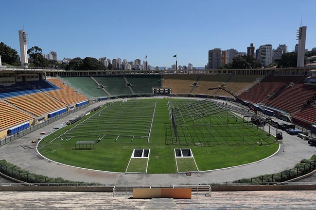 Giới chức Brazil cũng lựa chọn sân vận động làm nơi thi công bệnh viện dã chiến ở Sao Paulo