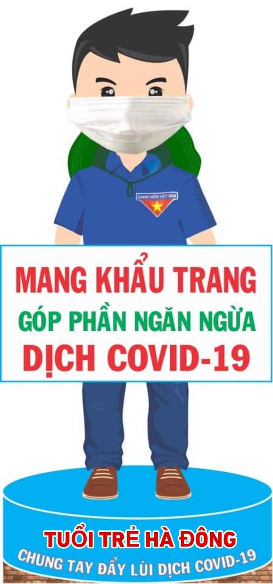 Banner mẫu hình thanh niên ngộ nghĩnh truyền thông điệp chống Covid-19