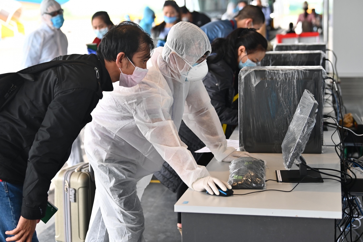 Sân bay Vân Đồn áp dụng triệt để quy trình phòng dịch khi đón chuyến bay mới