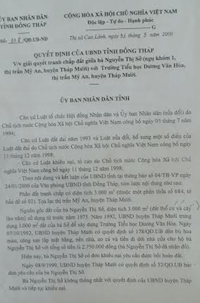 Khiếu nại kéo dài ở huyện Tháp Mười, tỉnh Đồng Tháp: Thu hồi đất của dân nhưng chỉ bồi thường hoa màu