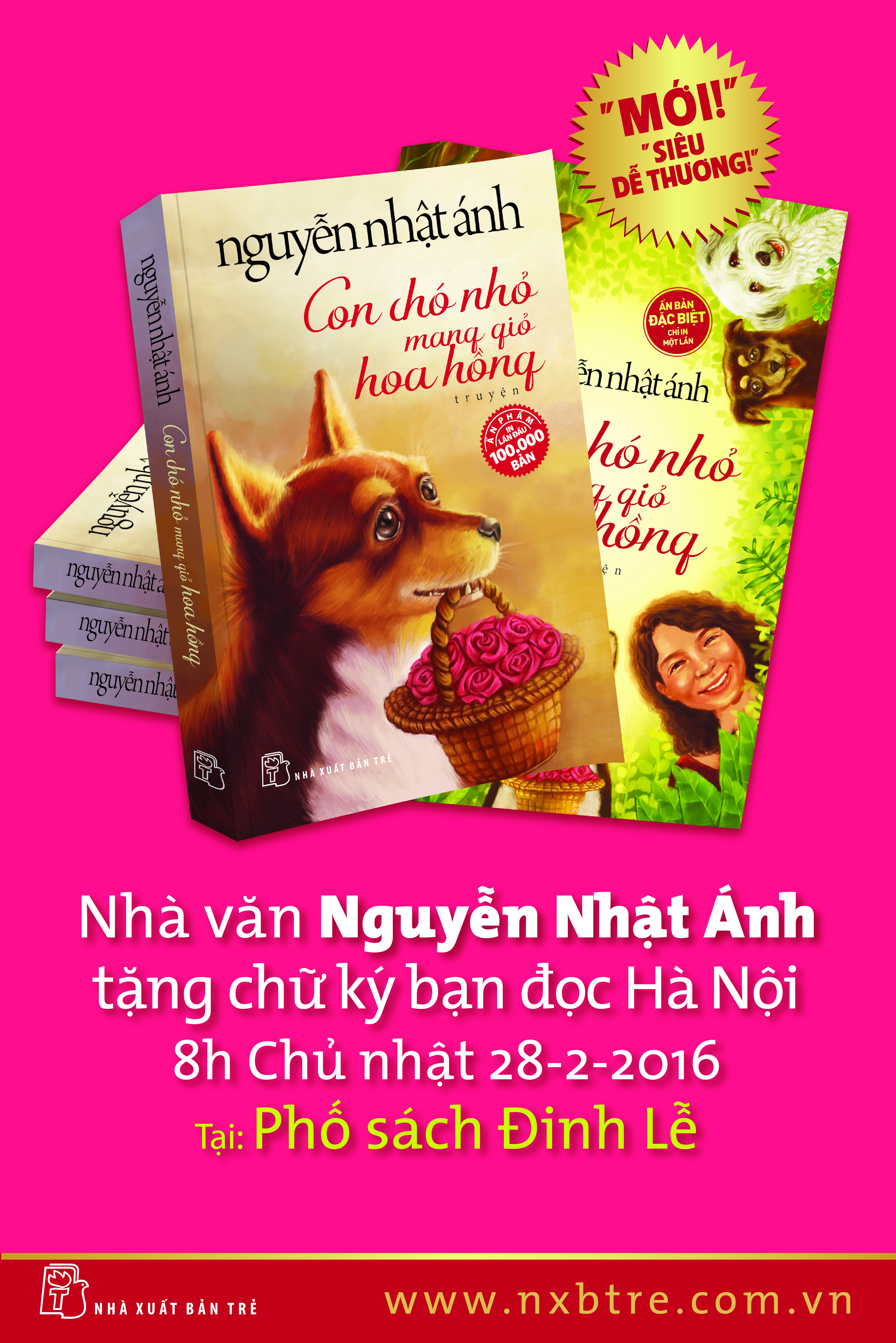 Ra mắt tác phẩm mới “Con chó nhỏ mang giỏ hoa hồng” của Nguyễn Nhật Ánh và tặng chữ kí cho độc giả tại Hà Nội