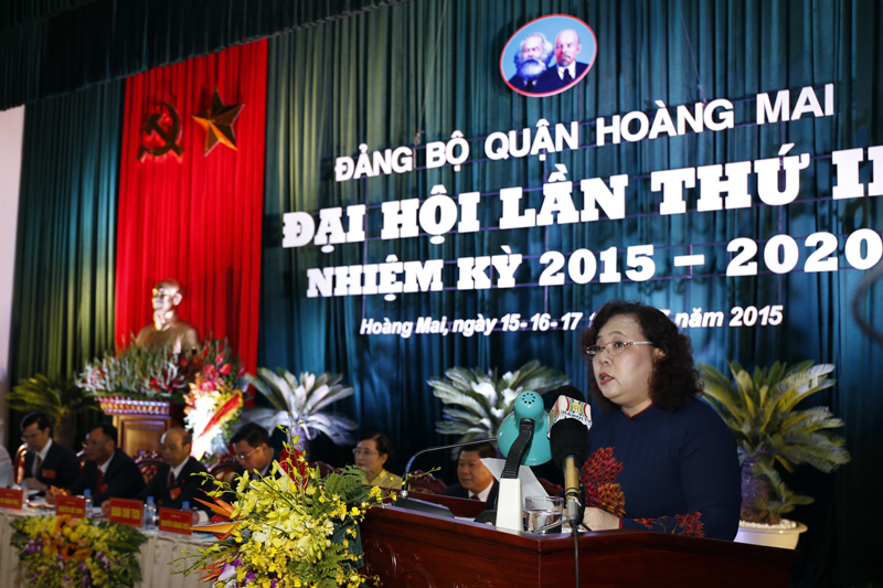 Đồng chí Nguyễn Đức Vinh tái cử chức Bí thư Quận ủy Hoàng Mai