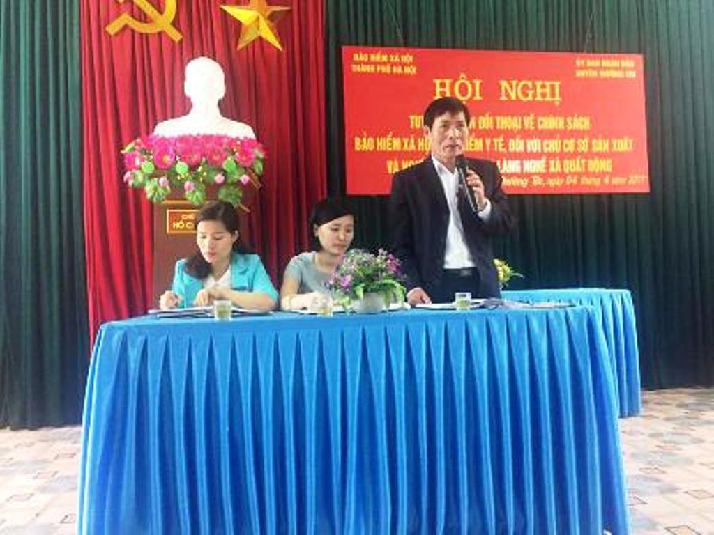 BHXH huyện Thường Tín: Tuyên truyền chính sách BHXH đối với chủ cơ sở sản xuất và người lao động