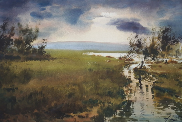 Ngắm nhà tập thể Hà Nội đầy thân thương trong tranh màu nước