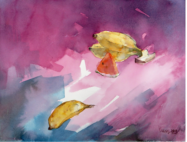 Ngắm nhà tập thể Hà Nội đầy thân thương trong tranh màu nước