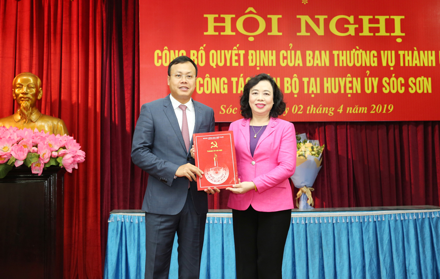 Đồng chí Phạm Quang Thanh được điều động làm Phó Bí thư Huyện ủy Sóc Sơn