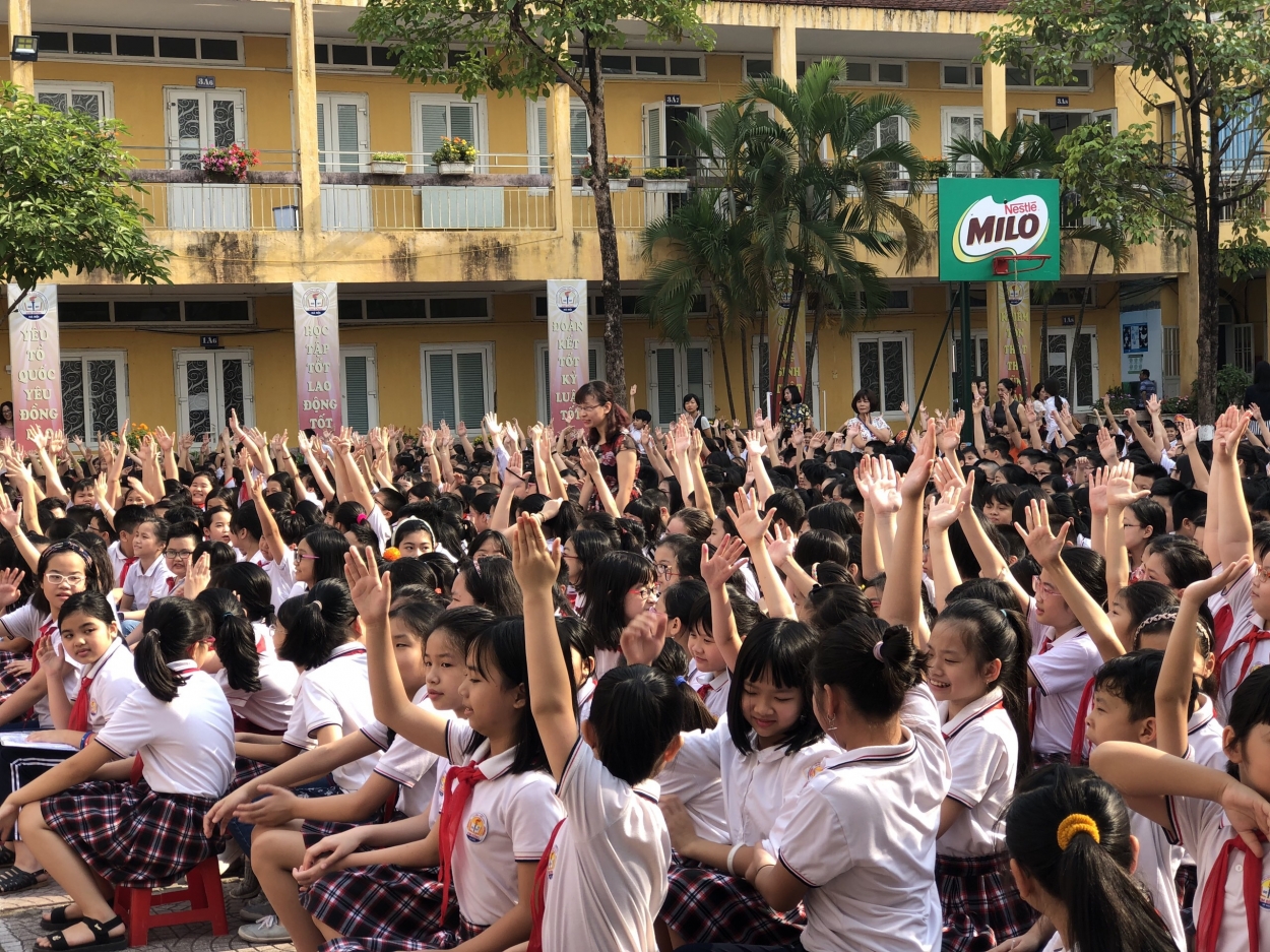 Hoạt động diễn ra tại Liên đội Tiểu học Kim Đồng, quận Ba Đình, Hà Nội