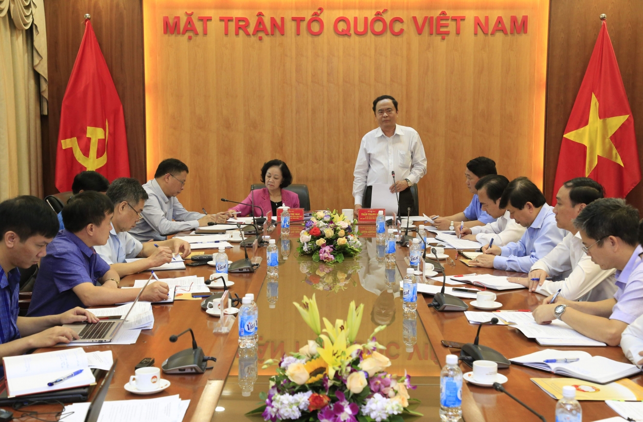 Đoàn Tiểu ban Văn kiện Đại hội XIII làm việc với Đảng đoàn Mặt trận Tổ quốc Việt Nam