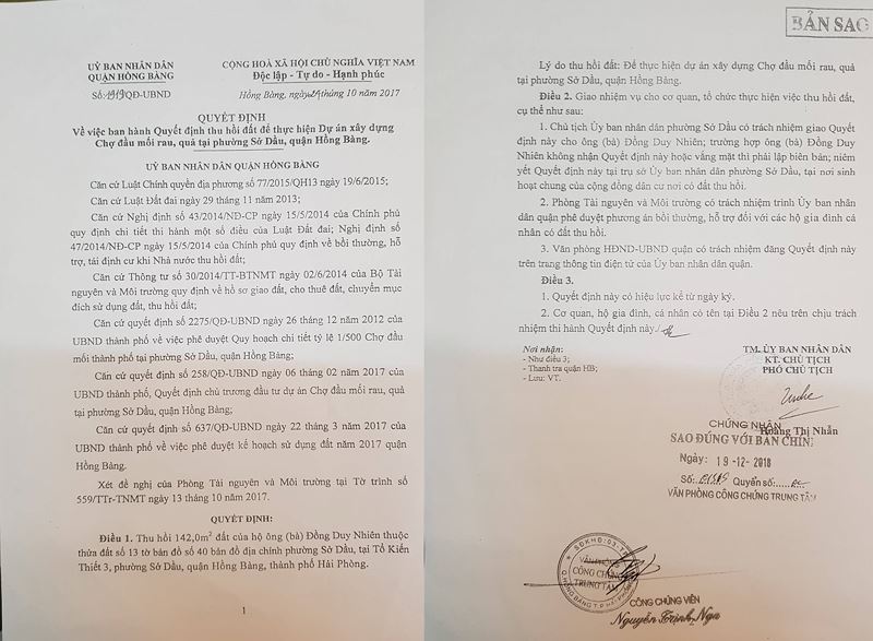 Quyết định thu hồi đất