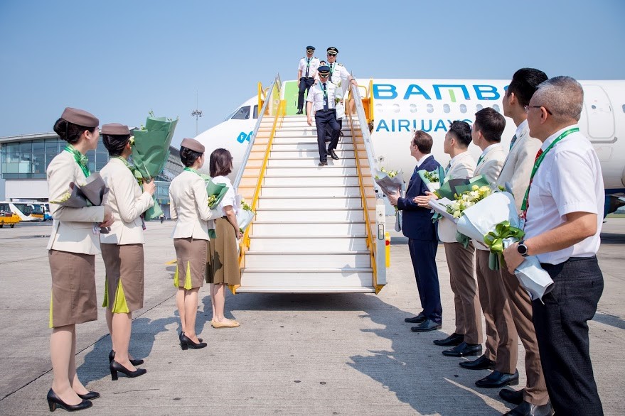 Bamboo Airways đón chuyến bay quốc tế đầu tiên từ Hàn Quốc