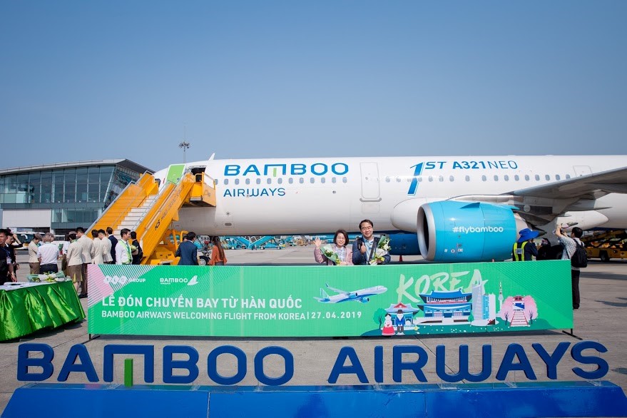 Bamboo Airways đón chuyến bay quốc tế đầu tiên từ Hàn Quốc