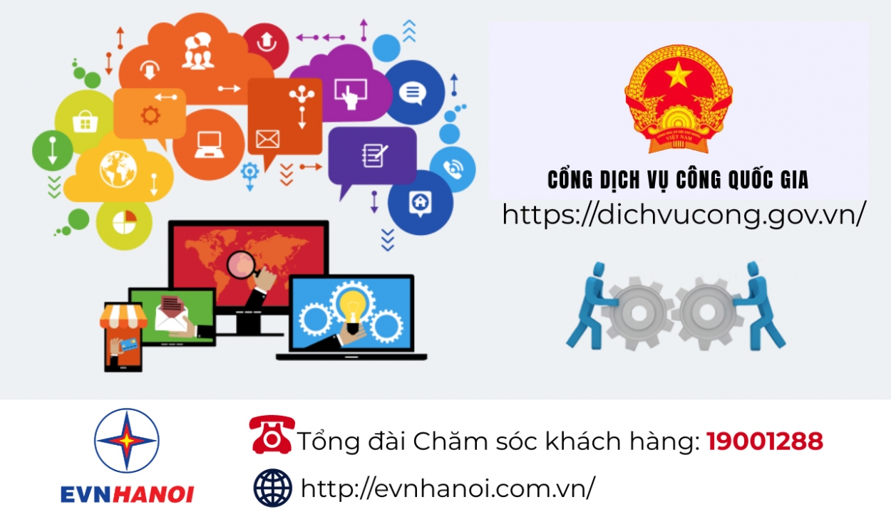 EVNHANOI cung cấp dịch vụ điện trên Cổng dịch vụ công Quốc gia