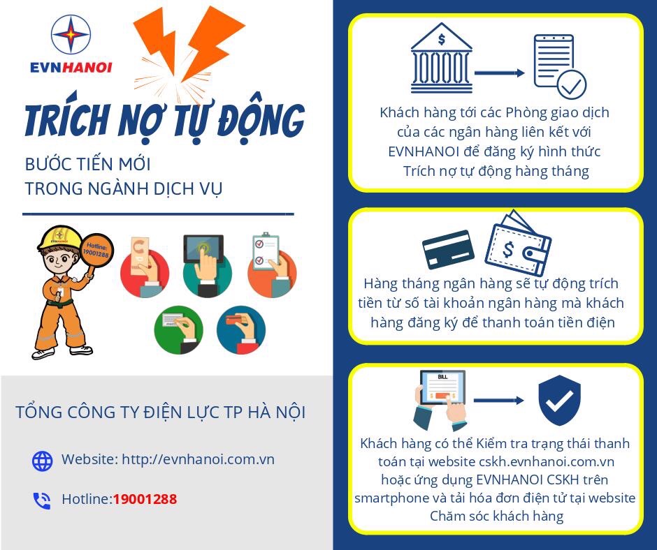 Các bước thanh toán tiền điện khi sử dụng hình thức trích nợ tự động