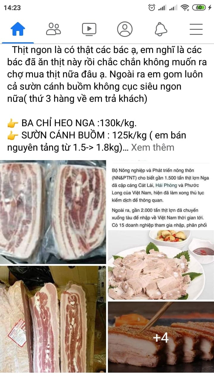 Giá thịt lợn đông lạnh nhập khẩu rẻ hơn giá thịt lợn tại chợ truyền thống từ 20.000 - 30.000 đồng/kg