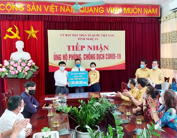 Nghệ An xếp thứ 3 toàn quốc về tiếp nhận ủng hộ phòng chống dịch Covid-19