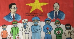 Học sinh Hà Nội thi vẽ tranh ủng hộ phòng, chống dịch Covid-19