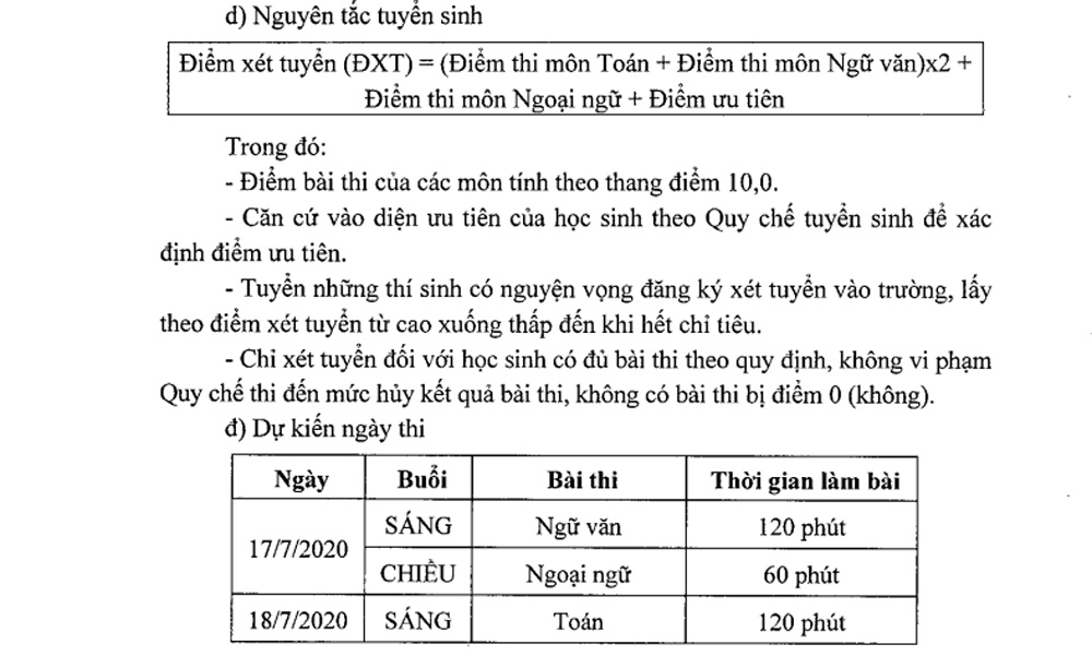 Dự kiến lịch thi vào lớp 10 THPT của học sinh Hà Nội