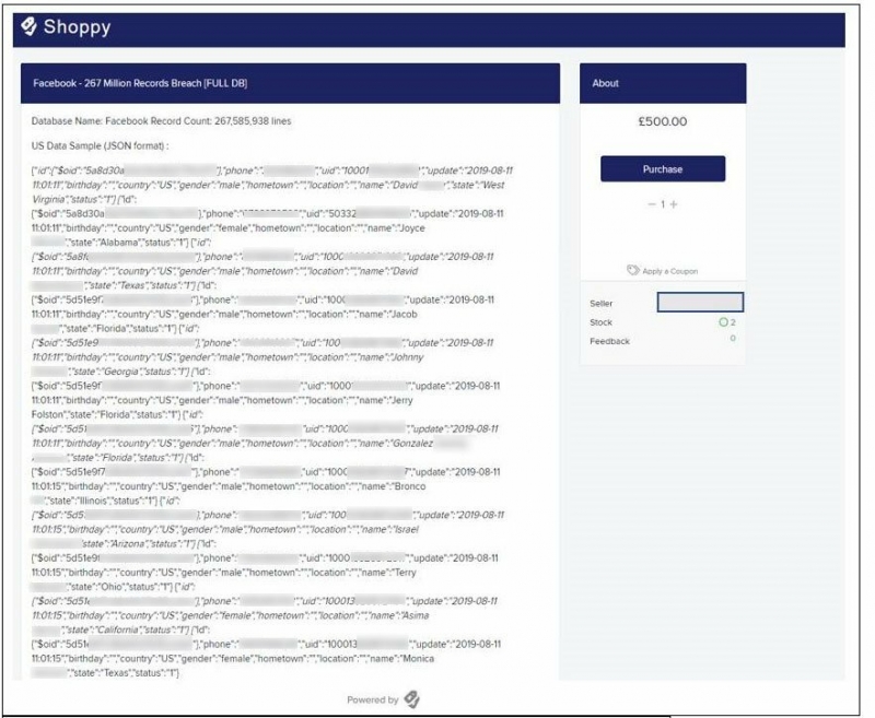 Dữ liệu 267 triệu tài khoản Facebook đang bị rao bán trên ‘chợ đen’ với giá 540 USD