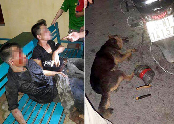 Hải Phòng: Hai nghi can trộm chó bị người dân đánh bầm dập mặt