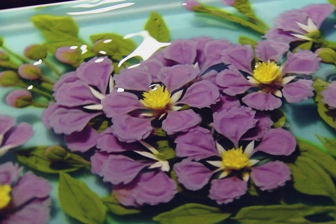 “Vụng” mấy cũng vẽ được bánh thạch rau câu hình hoa bằng lăng ngon đẹp theo cách này