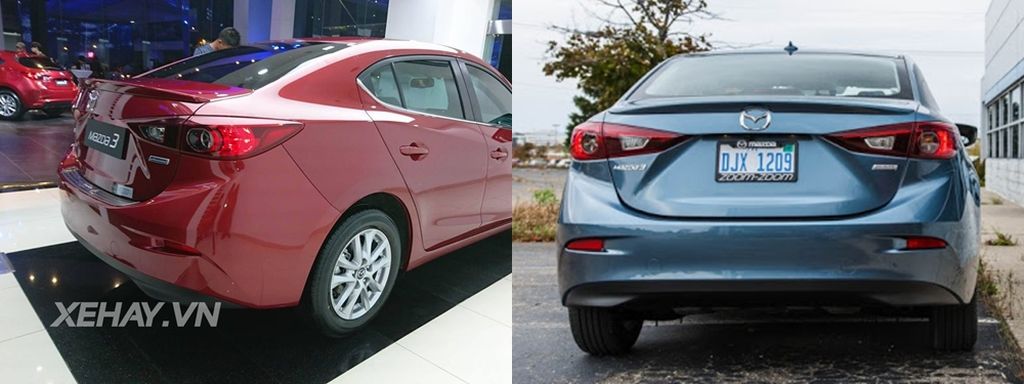 So sánh ngoại thất Mazda3 2017 và Mazda3 2016 tại Việt Nam