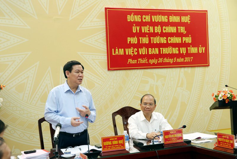 Phó Thủ tướng Vương Đình Huệ dự hội nghị công bố Quyết định kiểm tra tại Tỉnh ủy Bình Thuận
