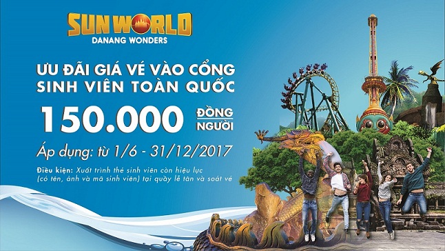 Sun World Danang Wonders (Asia Park) ưu đãi khủng cho sinh viên