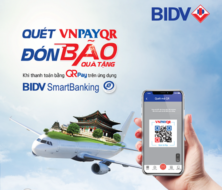 Quét QR Pay trên BIDV SmartBanking, đón bão quà tặng