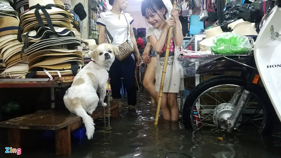 Ha Noi mua lon, nuoc dang cao tran vao nha dan trong dem hinh anh 6