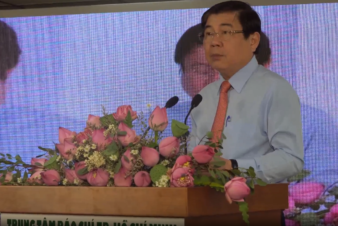 Ông Nguyễn Thành Phong, Chủ tịch UBND TP HCM phát biểu tại buổi lễ khánh thành