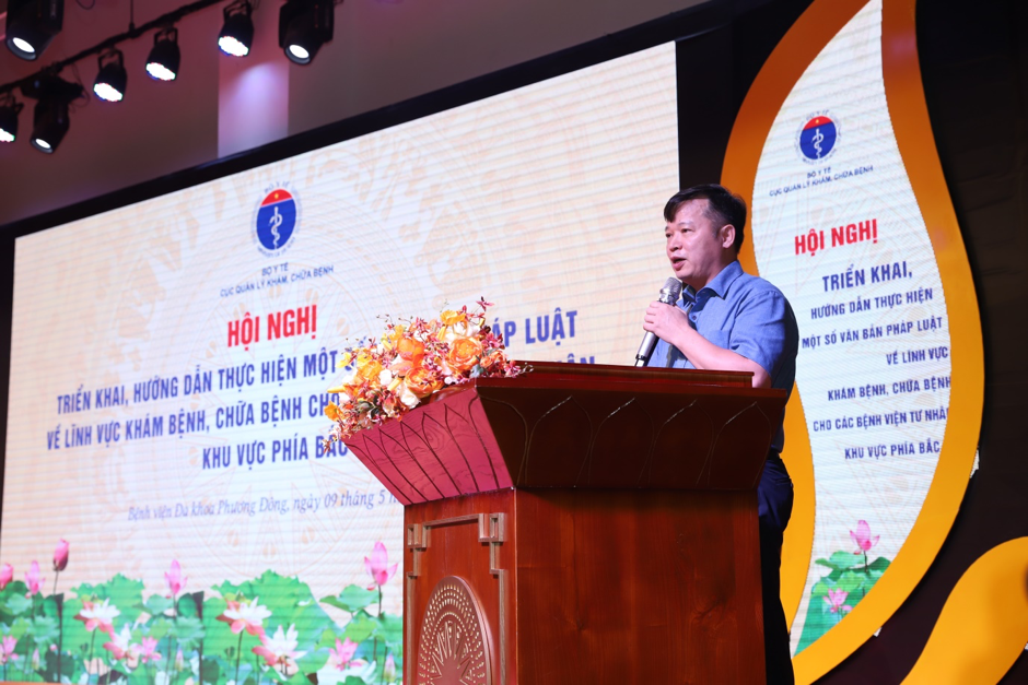 Ông Nguyễn Thanh Việt – Chủ tịch Hội đồng thành viên BV Đa khoa Phương Đông , đại diện đơn vị bệnh viện tư nhân tham gia phát biểu tại Hội nghị