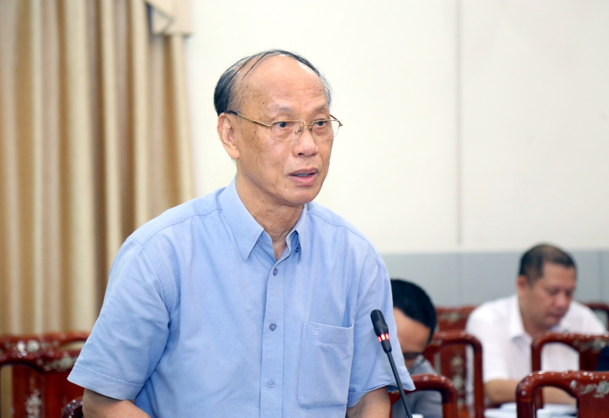 GS.TS Trần Ngọc Đường, Chủ nhiệm Hội đồng Tư vấn Dân chủ - Pháp luật góp ý tại Hội nghị.