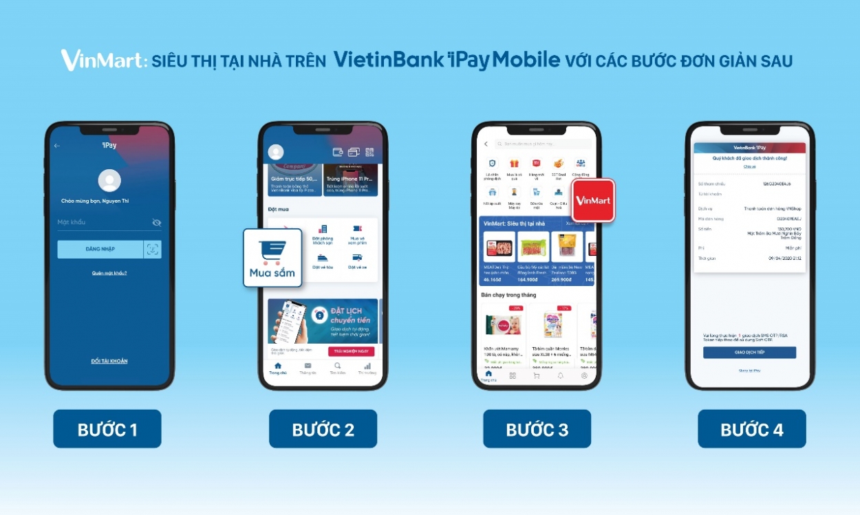 VietinBank ra mắt kênh mua sắm “VinMart: Siêu thị tại nhà” trên ứng dụng di động