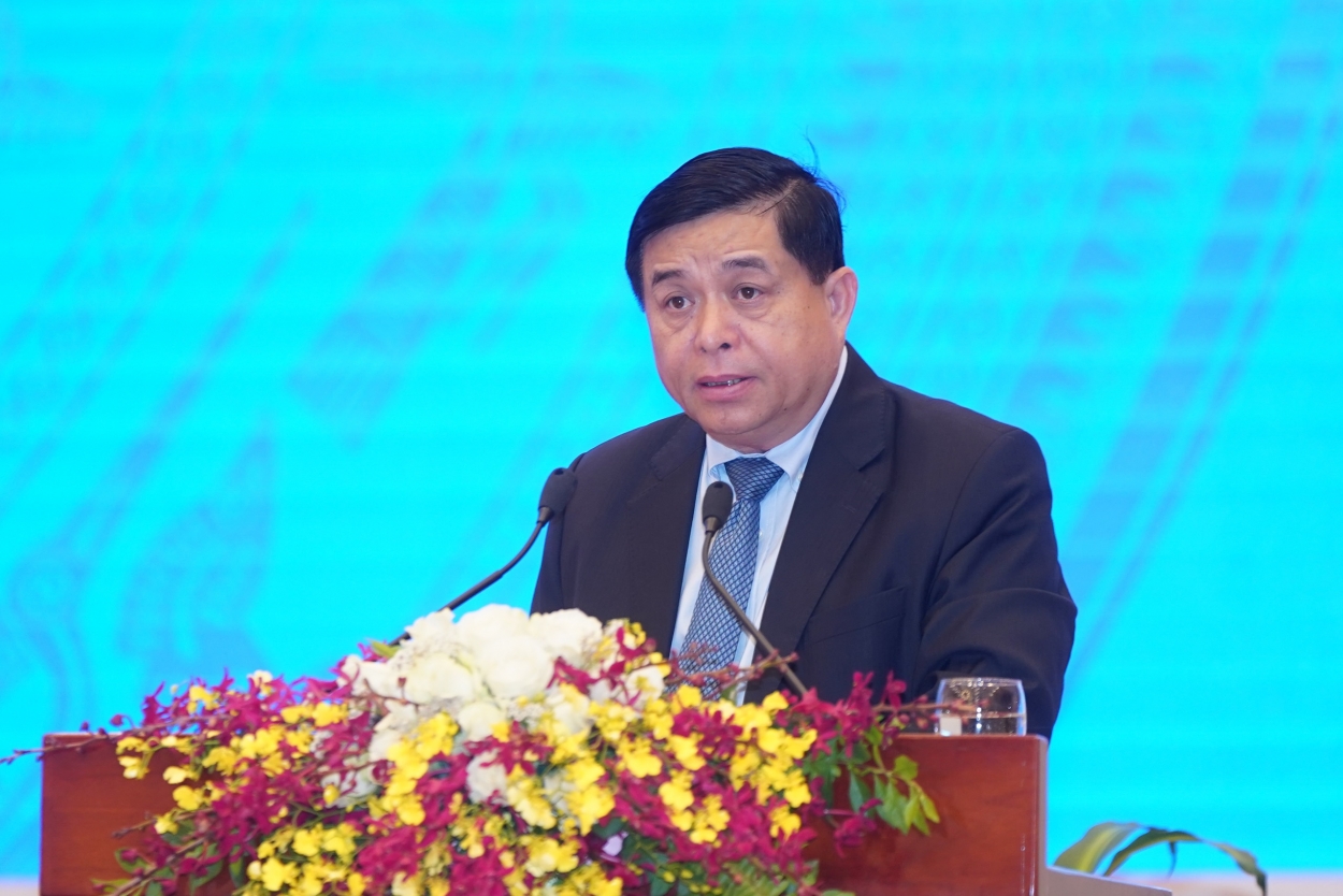 Bộ trưởng Bộ Kế hoạch và Đầu tư Nguyễn Chí Dũng phát biểu tại Hội nghị