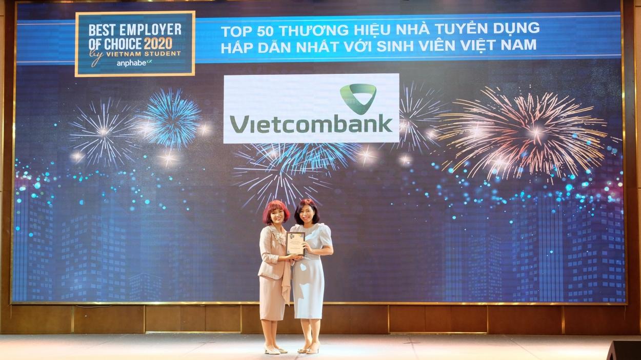 Vietcombank dẫn đầu Top Nhà tuyển dụng hấp dẫn nhất với sinh viên Việt Nam 2020 trong lĩnh vực tài chính – ngân hàng