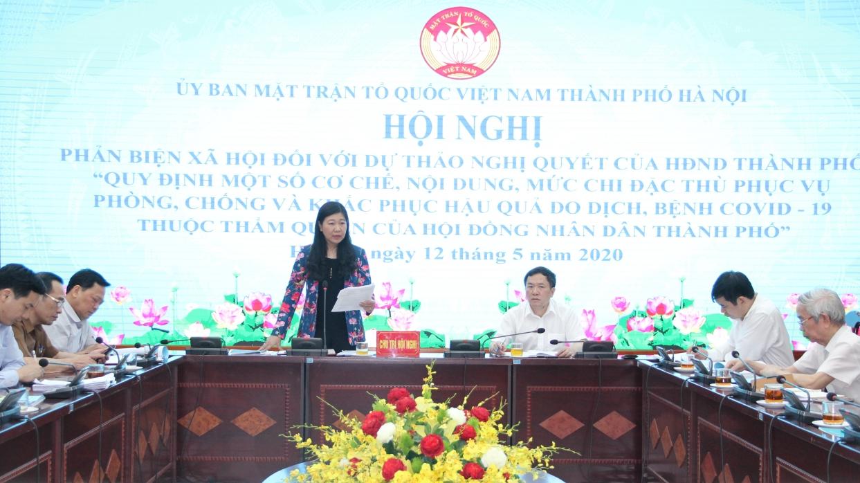 MTTQ TP Hà Nội lấy ý kiến phản biện về mức chi đặc thù trong phòng, chống dịch Covid-19