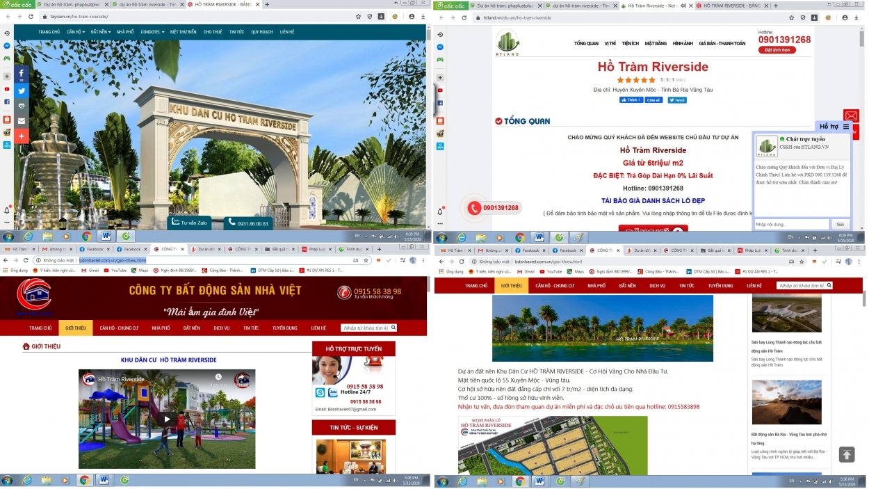 Một số sàn giao dịch đang có dấu hiệu lừa đảo khách hàng khi vẽ ra dự án Hồ Tràm Riverside để rao bán tràn lan trên mạng