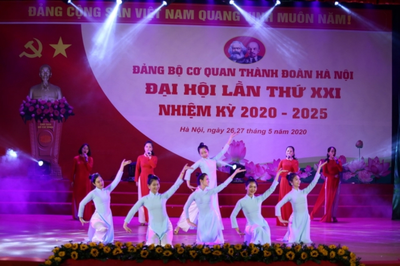 Tiết mục văn nghệ tại Đại hội Đảng bộ cơ quan Thành đoàn Hà Nội